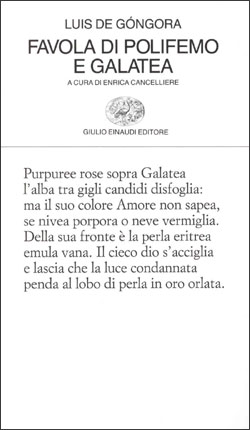 Copertina del libro Favola di Polifemo e Galatea di Luís de Góngora
